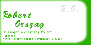 robert orszag business card