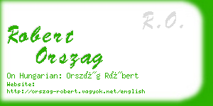 robert orszag business card